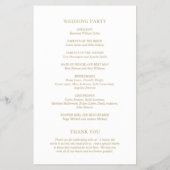 Minimalistisch Gold Modern huwelijksprogramma (Achterkant)