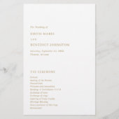 Minimalistisch Gold Modern huwelijksprogramma (Voorkant)