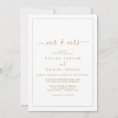 Minimalistisch Gold Mr en Mrs Wedding Kaart (Voorkant)