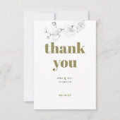 Minimalistisch Gold Orchid Photo Weddenschap Harte Bedankkaart (Voorkant)