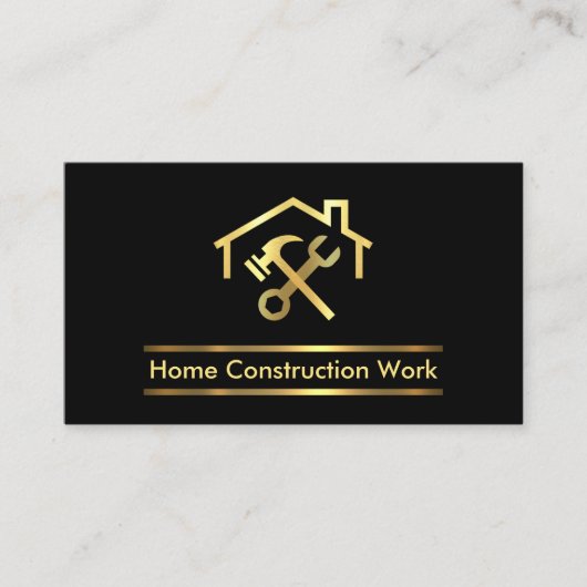 Minimalistisch Gold Placard Lines Building Visitekaartje (Voorkant)