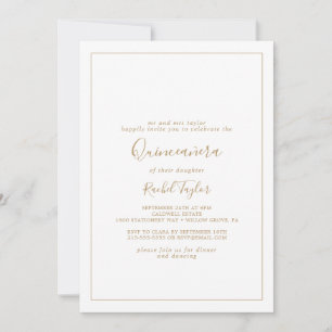 Minimalistisch Gold Quinceañera Kaart