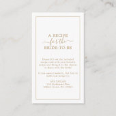 Minimalistisch Gold Recipe-verzoek Informatiekaartje (Voorkant)