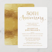Minimalistisch Gold Script 50ste bruiloft Jubileum Kaart (Voorkant / Achterkant)