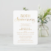 Minimalistisch Gold Script 50ste bruiloft Jubileum Kaart (Staand voorkant)