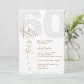 Minimalistisch Gold Script 60ste verjaardag Kaart (Staand voorkant)