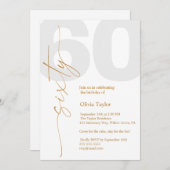 Minimalistisch Gold Script 60ste verjaardag Kaart (Voorkant / Achterkant)