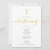 Minimalistisch Gold Script Baptisme Christening Kaart (Voorkant)