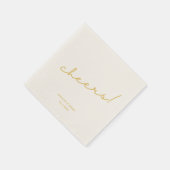 Minimalistisch Gold Script Custom Cheers Weddensch Servet (Hoek)