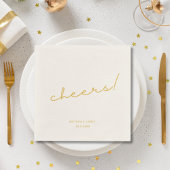 Minimalistisch Gold Script Custom Cheers Weddensch Servet