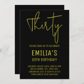 Minimalistisch Gold Script | Dertigste verjaardag Bedankkaart (Voorkant / Achterkant)