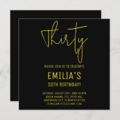 Minimalistisch Gold Script | Dertigste verjaardag Save The Date (Voorkant / Achterkant)