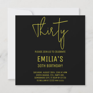Minimalistisch Gold Script | Dertigste verjaardag Save The Date