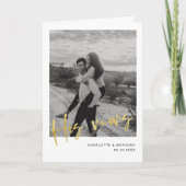 Minimalistisch Gold Script Foto van zijn Wojewisch Kaart (Voorkant)