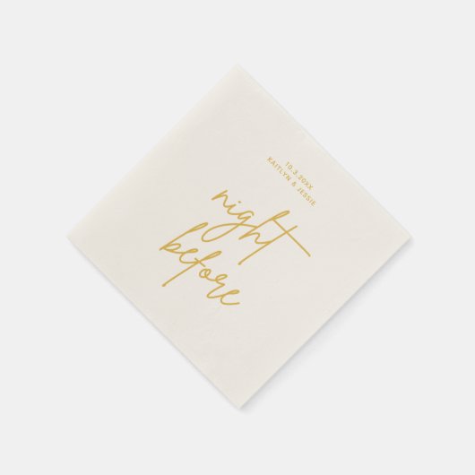 Minimalistisch Gold Script Night voor repetitie Servet (Hoek)