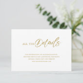 Minimalistisch Gold Script op witbruiloft - detail Kaart (Staand voorkant)