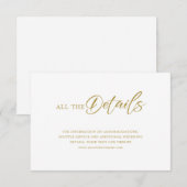 Minimalistisch Gold Script op witbruiloft - detail Kaart (Voorkant / Achterkant)