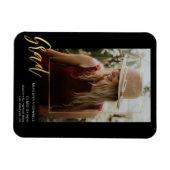 Minimalistisch Gold Script Photo Afstudeerder Aank Magneet (Horizontaal)