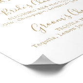 Minimalistisch Gold Signature Drink Sign Poster (Hoek)