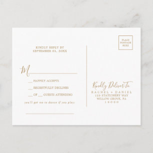 Minimalistisch Gold Song Request RSVP Briefkaart