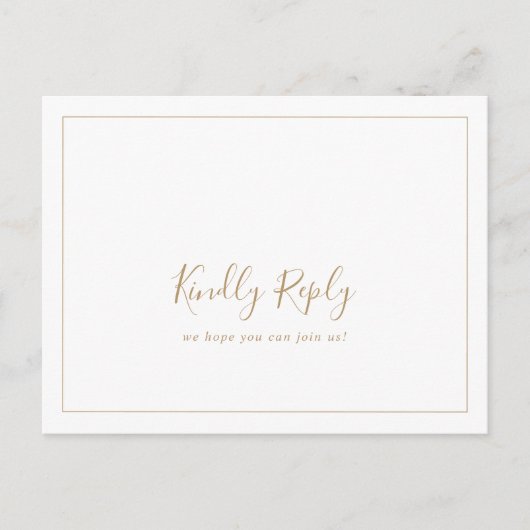 Minimalistisch Gold Song Request RSVP Briefkaart (Voorkant)