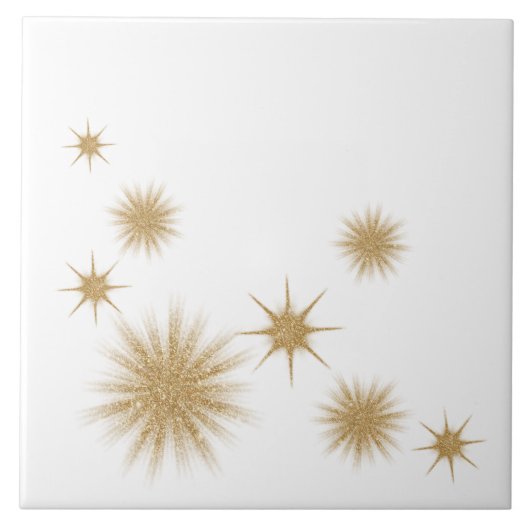 Minimalistisch Gold Starst-keramische tapijten Tegeltje (Voorkant)