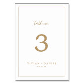 Minimalistisch Gold-tabelnummer Kaart (Voorkant)