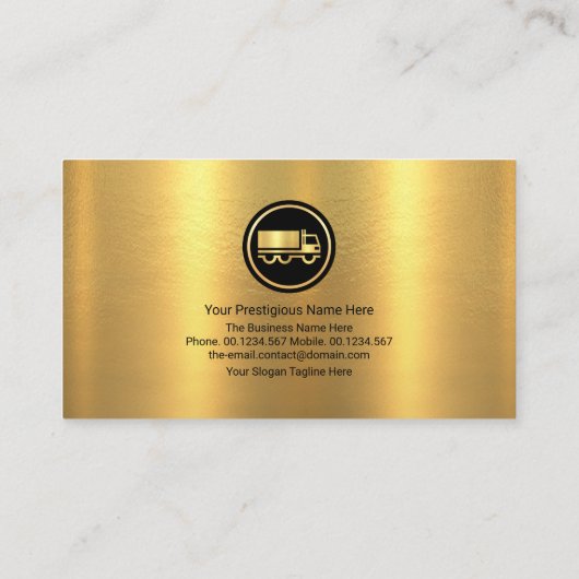Minimalistisch Gold Texture Black Layer Truck Driv Visitekaartje (Achterkant)