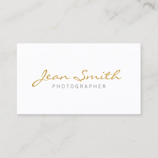 Minimalistisch Gold Typografie Elegant Plain Visitekaartje (Voorkant)