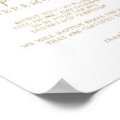 Minimalistisch Gold Unplugged Ceremony-teken Poster (Hoek)