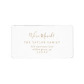 Minimalistisch Gold We hebben een nieuw adreslabel Etiket (Voorkant)