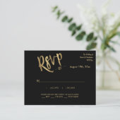 Minimalistisch Gold Wedding Event Response RSVP Briefkaart (Staand voorkant)