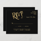 Minimalistisch Gold Wedding Event Response RSVP Briefkaart (Voorkant / Achterkant)