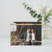 Minimalistisch Gold Wedding Save the Date Photo Aankondigingskaart (Staand voorkant)