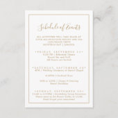 Minimalistisch Gold Wedding Weekend-programma voor Informatiekaartje (Voorkant)
