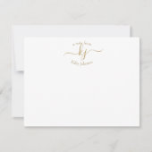 Minimalistisch Gold White 2 Monogram Initiaal Opme Bedankkaart (Voorkant)