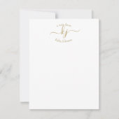 Minimalistisch Gold White 2 Monogram Initiaal Opme Bedankkaart (Voorkant)