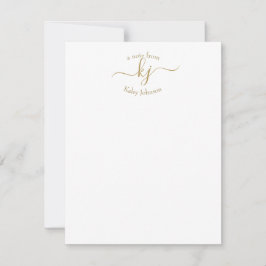 Minimalistisch Gold White 2 Monogram Initiaal Opme Bedankkaart