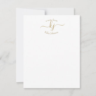 Minimalistisch Gold White 2 Monogram Initiaal Opme Bedankkaart