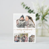 Minimalistisch Gold White 4-fotokerstBriefkaart Briefkaart (Staand voorkant)