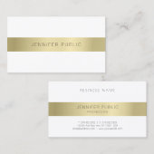 Minimalistisch Gold White-design elegant modern Visitekaartje (Voorkant / Achterkant)