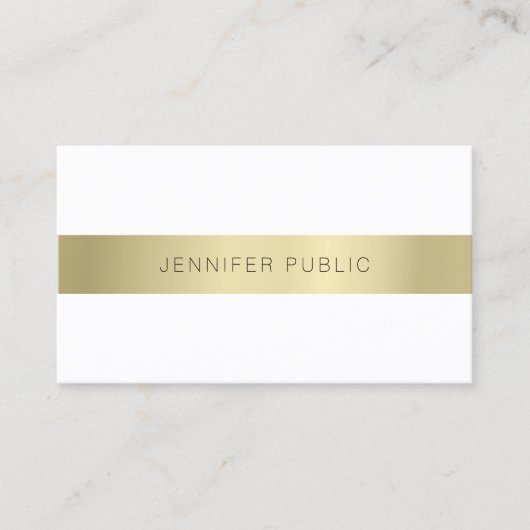 Minimalistisch Gold White-design elegant modern Visitekaartje (Voorkant)