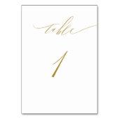 Minimalistisch Gold White Elegant Script No 1 Wedd Kaart (Voorkant)