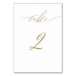 Minimalistisch Gold White Elegant Script No. 2 Wed Kaart