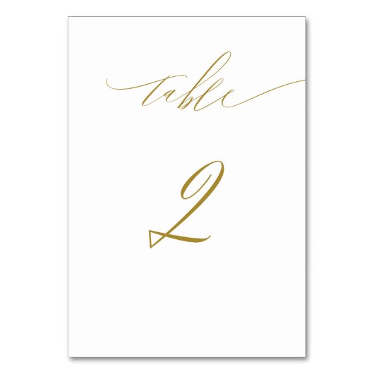 Minimalistisch Gold White Elegant Script No. 2 Wed Kaart (Achterkant)