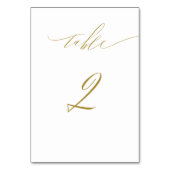 Minimalistisch Gold White Elegant Script No. 2 Wed Kaart (Voorkant)