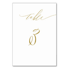 Minimalistisch Gold White Elegant Script No. 3 Wed Kaart