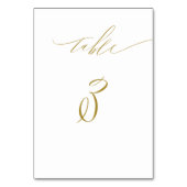Minimalistisch Gold White Elegant Script No. 3 Wed Kaart (Achterkant)