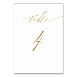 Minimalistisch Gold White Elegant Script No 4 Wedd Kaart
