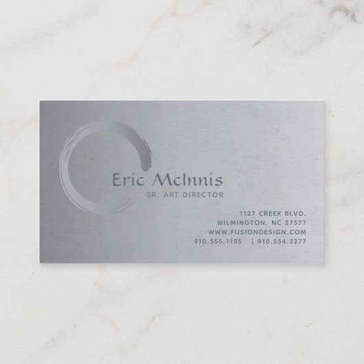 Minimalistisch Golden Enso Circle Visitekaartje (Achterkant)